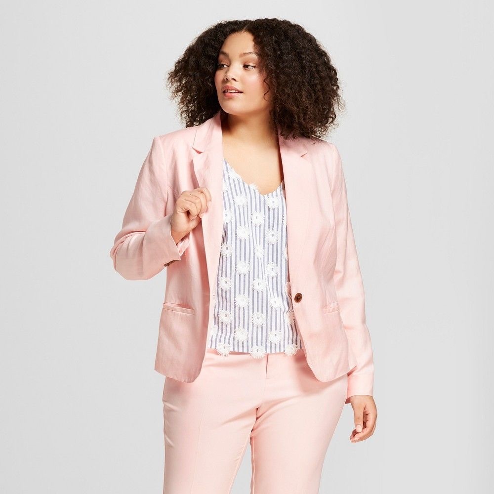 Pink Linen Blazer